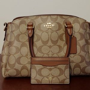 Coach Signature Mini Sage Carryall w/ wallet